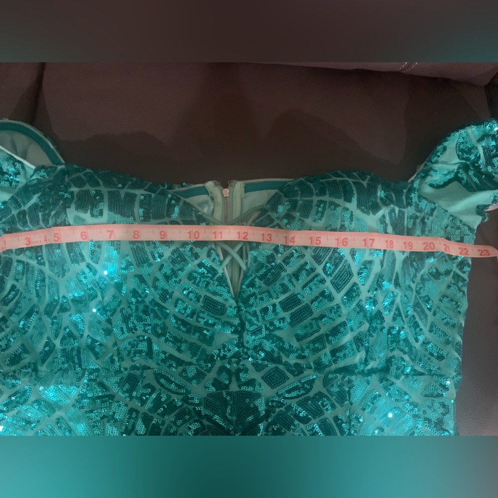 Teal sequin evening dress. Open to offers - Picture 5 of 7